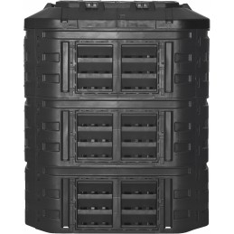 Visus metus veikiantis modulinis komposteris 860l qbrick black, vėdinimas, laistymas