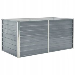 Garden planter, 160 x 80 x 77 cm, galvanized steel, gray