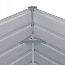 Garden planter, 160 x 80 x 77 cm, galvanized steel, gray