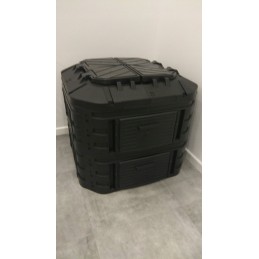 Modulinis sodo komposteris, juodas, veikiantis ištisus metus, vienos kameros