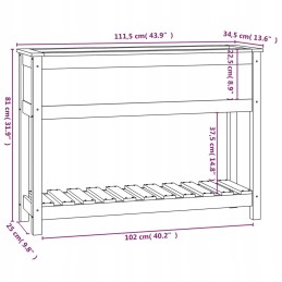 Flowerpot with shelf honey brown 111 5x34 5x81 cm pine wood