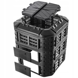 Modulinis sodo komposteris, juodas, ištisus metus, vienos kameros, didelis