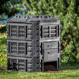 Modulinis sodo komposteris, juodas, ištisus metus, vienos kameros, didelis