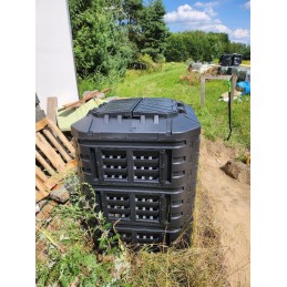 Modulinis sodo komposteris, juodas, ištisus metus, vienos kameros, didelis