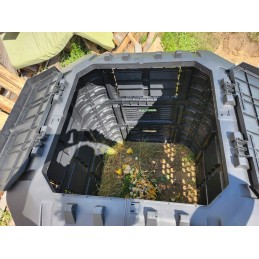 Modulinis sodo komposteris, juodas, ištisus metus, vienos kameros, didelis