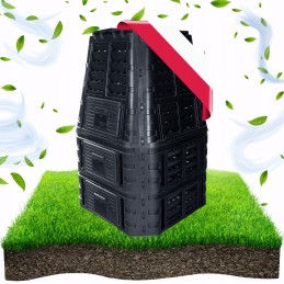 Ištisus metus veikiantis termokomposteris iš plastiko – 1000 litrų talpos.