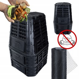 Ištisus metus veikiantis termokomposteris iš plastiko – 1000 litrų talpos.