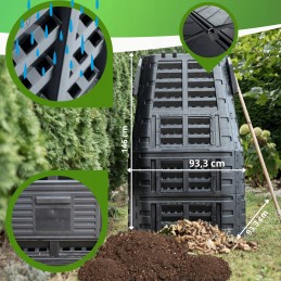 Ištisus metus veikiantis termokomposteris iš plastiko – 1000 litrų talpos.