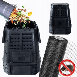 Ištisus metus veikiantis termokomposteris iš plastiko – 740 litrų talpos.