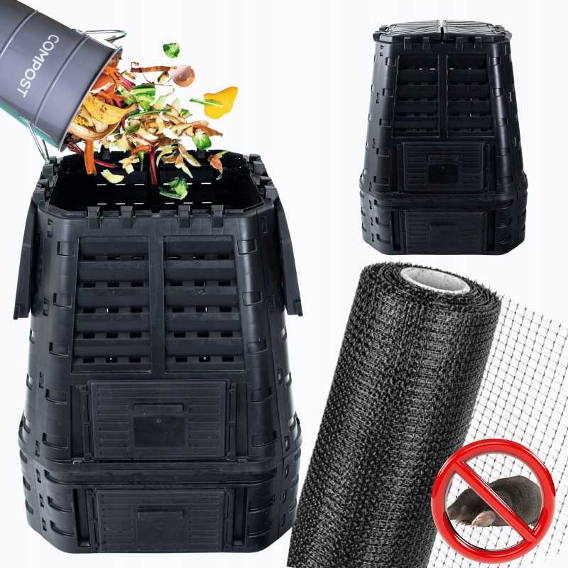 Ištisus metus veikiantis termokomposteris iš plastiko – 740 litrų talpos.