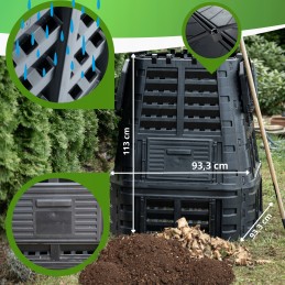 Ištisus metus veikiantis termokomposteris iš plastiko – 740 litrų talpos.