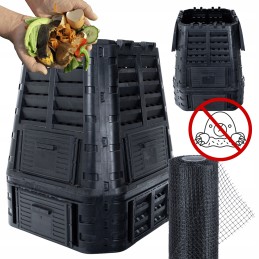 Ištisus metus veikiantis termokomposteris iš plastiko – 740 litrų talpos.