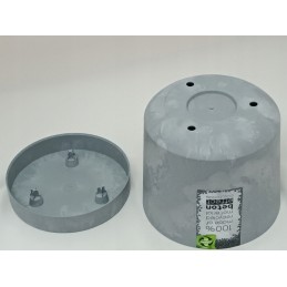 Tubo beton effect flowerpot with saucer 11 cream
