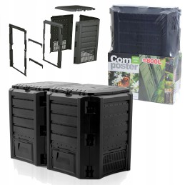 Prosperplast komposteris 800 l juodas modulis 2 segmentų 1350 x 719 x 826 mm