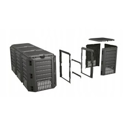 Trijų kamerų sodo komposteris, 1200l, juodas