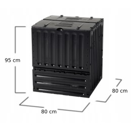 Modulinis sodo komposteris 600l, juodas, didelis