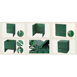 Modulinis sodo komposteris 600l, juodas, didelis