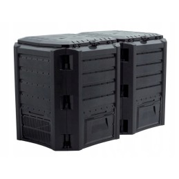 Modulinis dviejų kamerų komposteris, juodas, 800 l komposteris