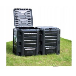 Modulinis dviejų kamerų komposteris, juodas, 800 l komposteris