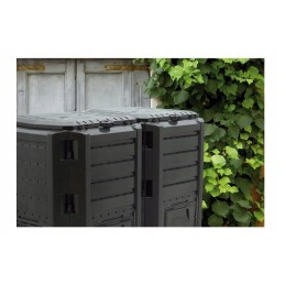 Modulinis dviejų kamerų komposteris, juodas, 800 l komposteris