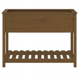 Flowerpot with shelf, honey brown, 111.5x54x81 cm, pine wood