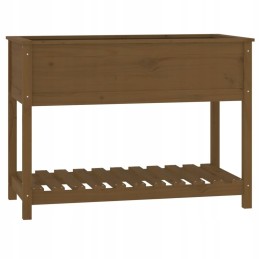 Flowerpot with shelf, honey brown, 111.5x54x81 cm, pine wood