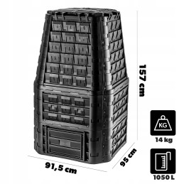 Sodo komposteris, didelis, modulinis, ištisus metus šalčiui atsparios trąšos, 1050l