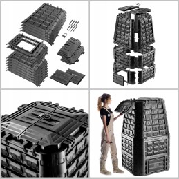 Sodo komposteris, didelis, modulinis, ištisus metus šalčiui atsparios trąšos, 1050l