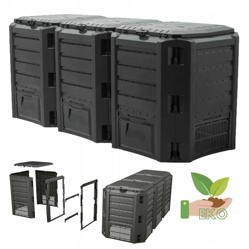Modulinis komposteris 1200 litrų - juodas