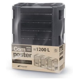 Modulinis komposteris 1200 litrų - juodas