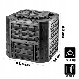 Sodo komposteris, didelis, modulinis, ištisus metus šalčiui atsparios trąšos, 650l