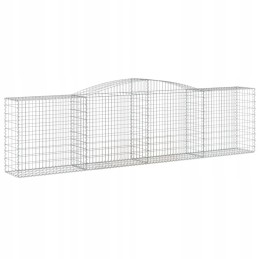Dekoratyvinis gabioninis krepšelis 400x50x100/120cm - sidabrinis