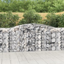 Decorative gabion basket 400x50x100/120cm - silver