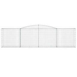 Decorative gabion basket 400x50x100/120cm - silver