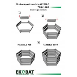 Maxisilo 1100 juodas komposteris, 1100l