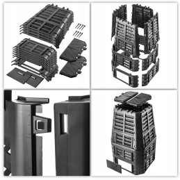 Modulinis sodo komposteris, juodas, ištisus metus, didelis