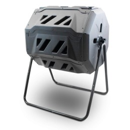 Būgninis komposteris sodui, 160 l, besisukantis, dviejų kamerų