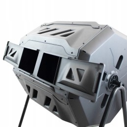 Būgninis komposteris sodui, 160 l, besisukantis, dviejų kamerų