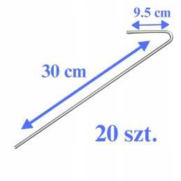 Inkariniai kaiščiai geotinklei geotinklelis 30cm. 20 vienetų.
