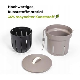 Sliekinis komposteris, 12 litrų, sodui, požeminis sliekinis komposteris laidojimui, dizaineris pagamintas iš perdirbto plastiko,