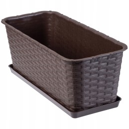 Balcony flowerpot box brown saucer 40cm