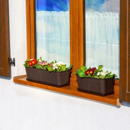 Balkono vazonas, dėžutė, pagrindas, rudas, 40cm