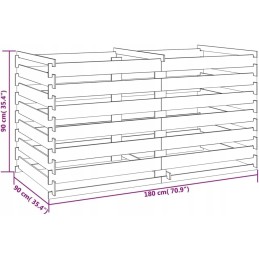 Komposto dėžė, impregnuota pušies mediena, 180x90x90 cm