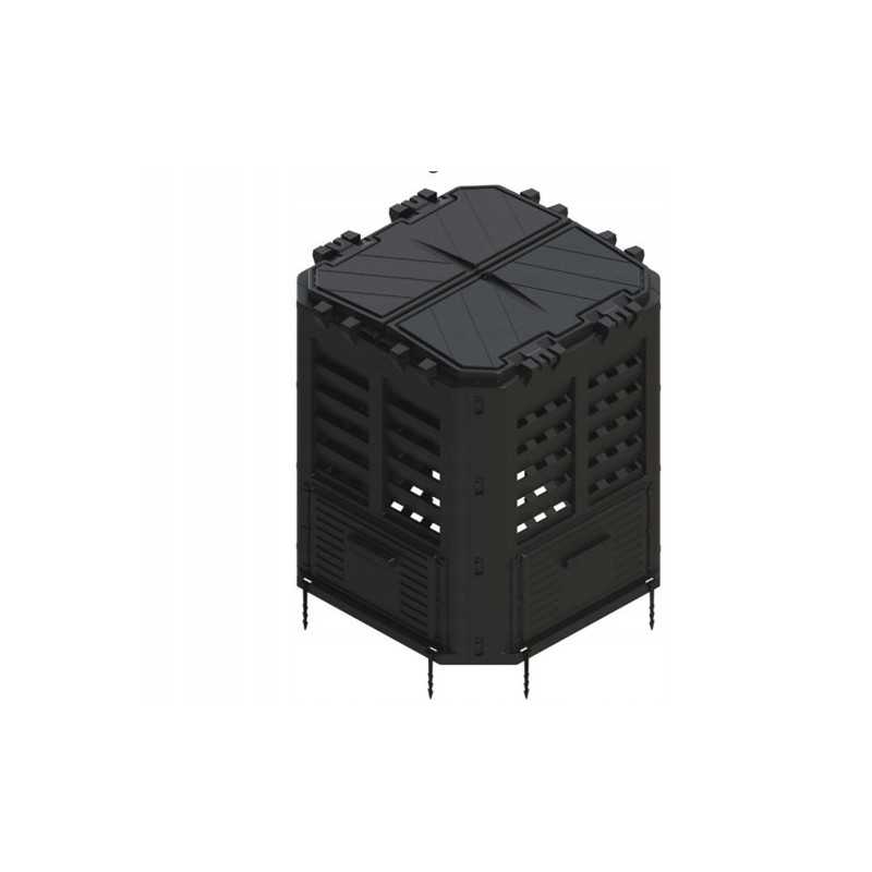 Plastikinis sodo komposteris, juodas, 360 l