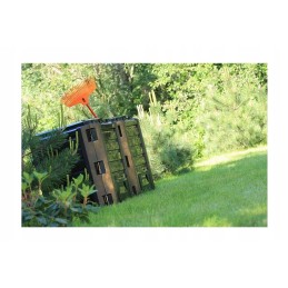 Modulinis dviejų kamerų komposteris, juodas, 800 l komposteris