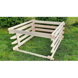 Medinis sodo komposteris, impregnuotas sėmenų laku, 750 litrų