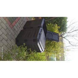 Didelis dviejų kamerų komposteris, 800 l, juodas ventiliatorius