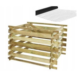 Sodo komposteris, medinis modulinis komposteris, eko kurmių tinklas