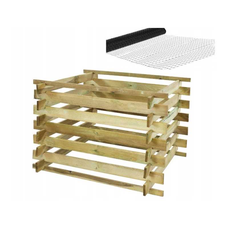 Sodo komposteris, medinis modulinis komposteris, eko kurmių tinklas