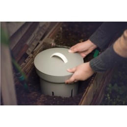 Ekologiškas 12 litrų plastikinis žemių komposteris